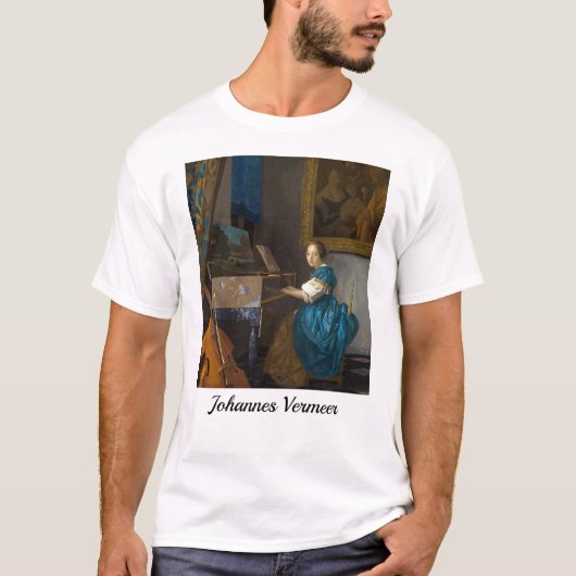 Johannes Vermeer - Lady Seated in een Virginal T-shirt (Voorkant)