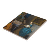 Johannes Vermeer - Lady Seated in een Virginal Tegeltje (Zijkant)