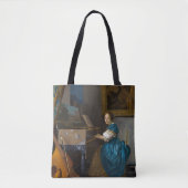 Johannes Vermeer - Lady Seated in een Virginal Tote Bag (Voorkant)