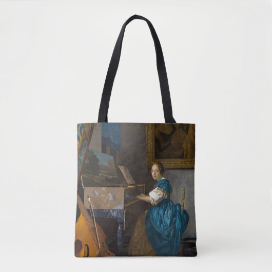 Johannes Vermeer - Lady Seated in een Virginal Tote Bag (Voorkant)