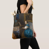 Johannes Vermeer - Lady Seated in een Virginal Tote Bag (Dichtbij)