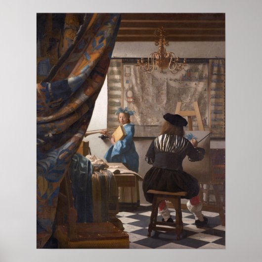 Johannes Vermeer, legory of the Art of PaintingJ Poster (Voorkant)