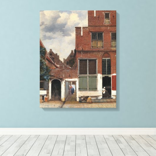 Johannes Vermeer - Little Street Canvas Afdruk (Insitu (Houten vloer))