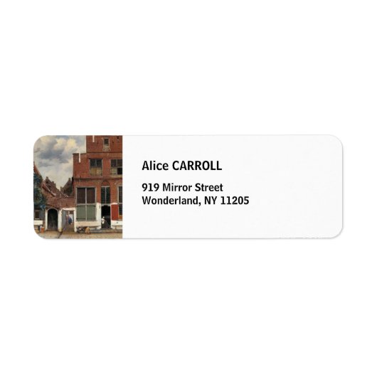 Johannes Vermeer - Little Street Etiket (Voorkant)