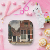 Johannes Vermeer - Little Street Papieren Bordje (Feest)