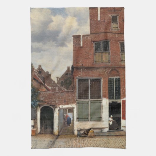 Johannes Vermeer - Little Street Theedoek (Verticaal)