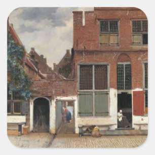 Johannes Vermeer - Little Street Vierkante Sticker