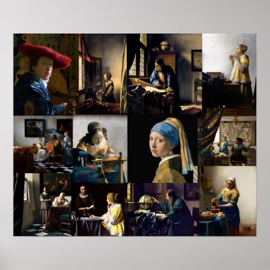 Johannes Vermeer - Masterpieces Patchwork Poster (Voorkant)