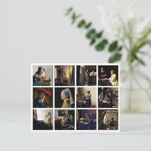 Johannes Vermeer - Masterstuks Grid Bedankkaart (Staand voorkant)