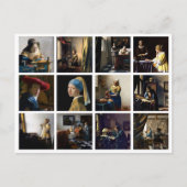 Johannes Vermeer - Masterstuks Grid Briefkaart (Voorkant)