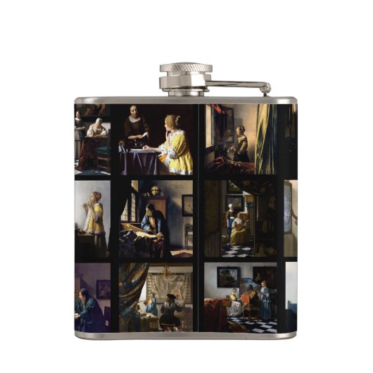 Johannes Vermeer - Masterstuks Grid Heupfles (Achterkant)