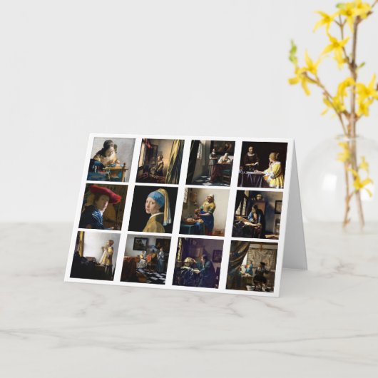 Johannes Vermeer - Masterstuks Grid Kaart (Gele Bloem)