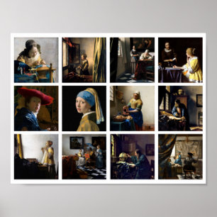 Johannes Vermeer - Masterstuks Grid Poster