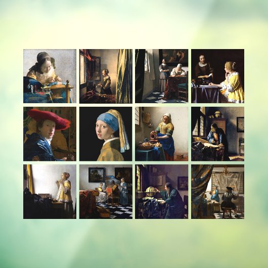 Johannes Vermeer - Masterstuks Grid Raamsticker (Vel 3)