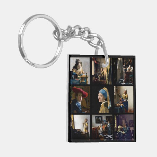 Johannes Vermeer - Masterstuks Grid Sleutelhanger (Voorkant Links)
