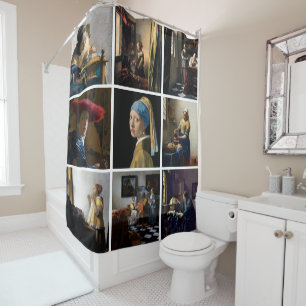 Johannes Vermeer - Masterstuks Grid Square Douchegordijn