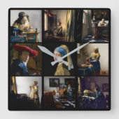 Johannes Vermeer - Masterstuks Grid Vierkante Klok (Voorkant)