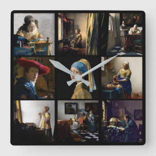 Johannes Vermeer - Masterstuks Grid Vierkante Klok