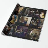 Johannes Vermeer - Masterstuks Mosaic Cadeaupapier (Uitgerold)