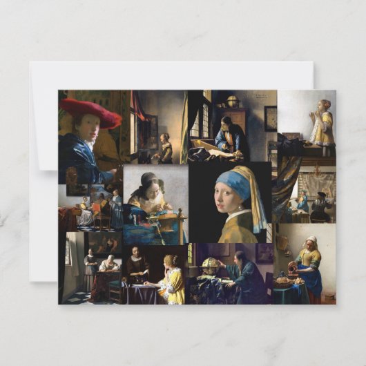 Johannes Vermeer - Masterstuks Patchwork Bedankkaart (Voorkant)