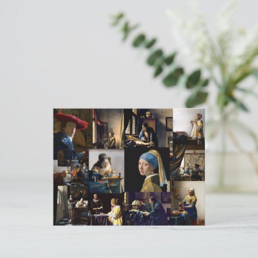 Johannes Vermeer - Masterstuks Patchwork Bedankkaart (Staand voorkant)