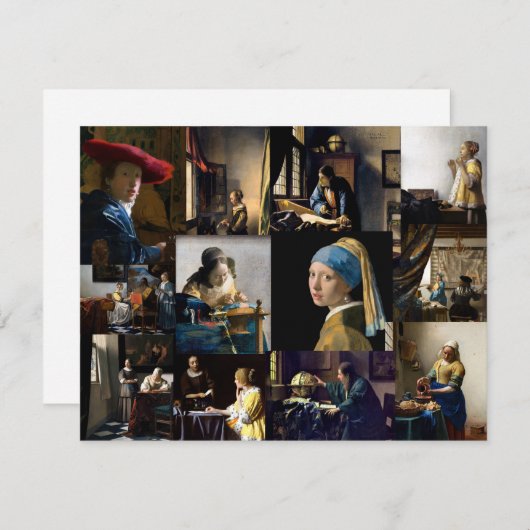 Johannes Vermeer - Masterstuks Patchwork Bedankkaart (Voorkant / Achterkant)