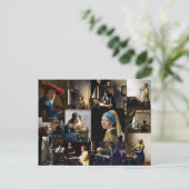 Johannes Vermeer - Masterstuks Patchwork Briefkaart (Staand voorkant)