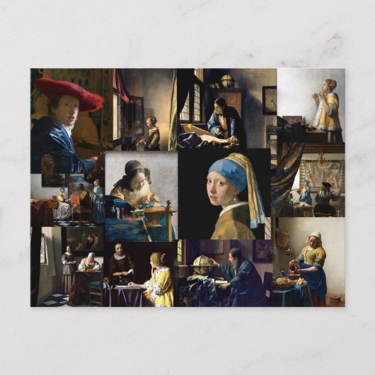 Johannes Vermeer - Masterstuks Patchwork Briefkaart (Voorkant)