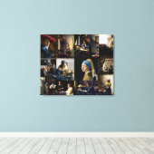 Johannes Vermeer - Masterstuks Patchwork Canvas Afdruk (Insitu (Houten vloer))