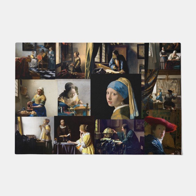 Johannes Vermeer - Masterstuks Patchwork Deurmat (Voorkant)