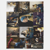 Johannes Vermeer - Masterstuks Patchwork Fleece Deken (Voorkant)