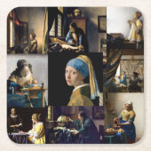Johannes Vermeer - Masterstuks Patchwork Kartonnen Onderzetters (Voorkant)