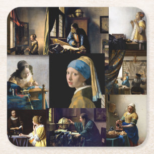 Johannes Vermeer - Masterstuks Patchwork Kartonnen Onderzetters