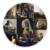 Johannes Vermeer - Masterstuks Patchwork Keramische Knop (Voorkant)