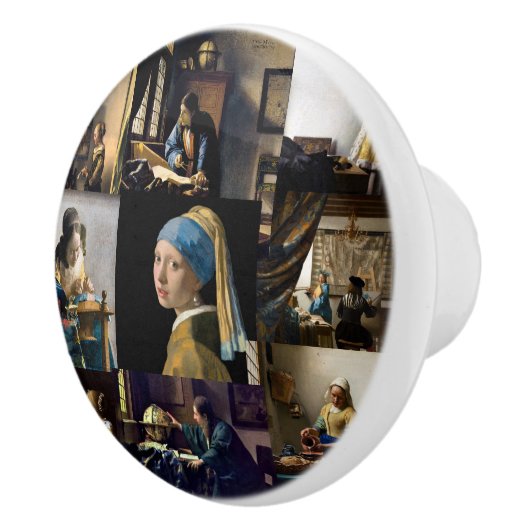 Johannes Vermeer - Masterstuks Patchwork Keramische Knop (Rechts)