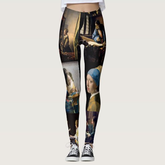 Johannes Vermeer - Masterstuks Patchwork Leggings (Voorkant)