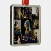 Johannes Vermeer - Masterstuks Patchwork Metalen Ornament (Rechts)