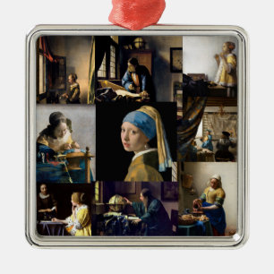 Johannes Vermeer - Masterstuks Patchwork Metalen Ornament