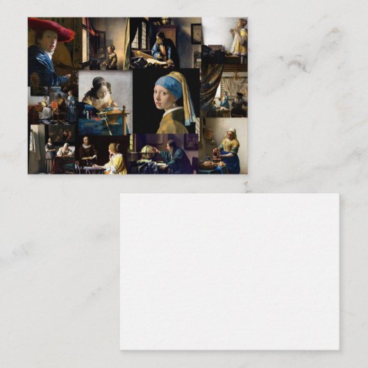 Johannes Vermeer - Masterstuks Patchwork Notitiekaartje (Voorkant / Achterkant)