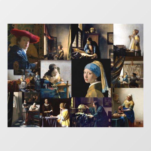 Johannes Vermeer - Masterstuks Patchwork Raamsticker (Vel)