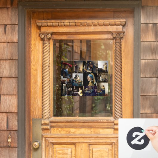 Johannes Vermeer - Masterstuks Patchwork Raamsticker (Huis Deur)