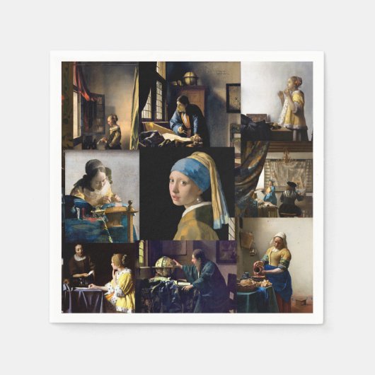 Johannes Vermeer - Masterstuks Patchwork Servet (Voorkant)