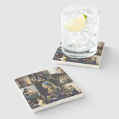 Johannes Vermeer - Masterstuks Patchwork Stenen Onderzetter (Zijkant)