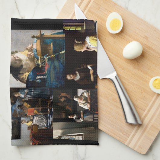 Johannes Vermeer - Masterstuks Patchwork Theedoek (Quarter Fold)