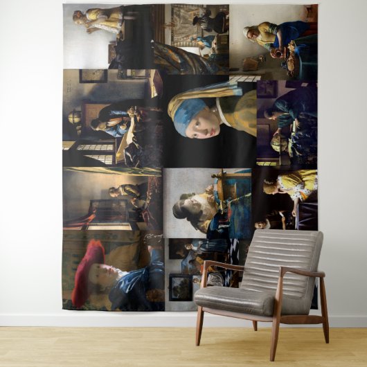 Johannes Vermeer - Masterstuks Patchwork Wandkleed (In situ)