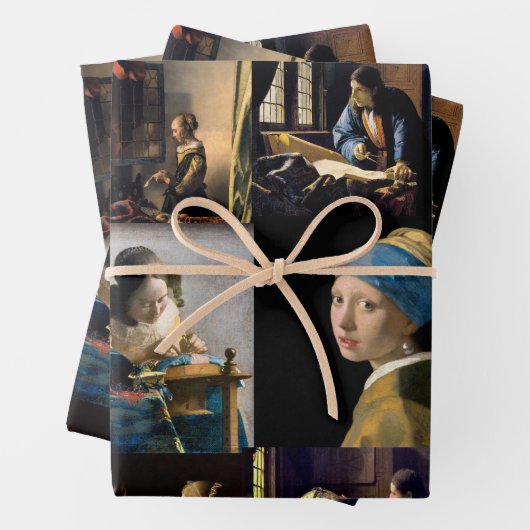 Johannes Vermeer - Masterwerken Patchwork Inpakpapier Vel (In situ)