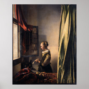 Johannes Vermeer, meisje Leest een brief Poster