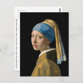 Johannes Vermeer - Meisje met de parel Briefkaart (Voorkant / Achterkant)