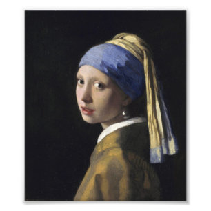 Johannes Vermeer - Meisje met de parel Foto Afdruk