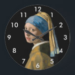 Johannes Vermeer - Meisje met de parel Grote Klok<br><div class="desc">Meisje met de parel / Meisje met de tulband / Hoofd van een meisje met tulband / Het jonge meisje met tulband / Hoofd van een jong meisje - Johannes Vermeer, 1665</div>